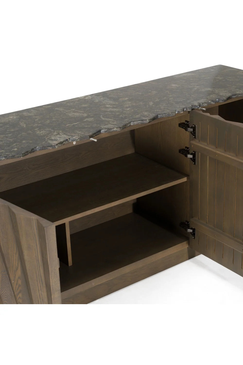 Luxury Gray Ash Wood Sideboard European Style for Villa