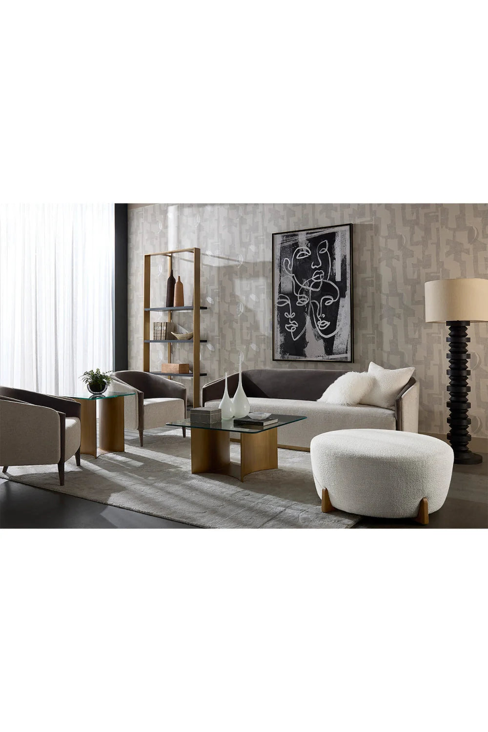 Luxury Gray Backrest Sofa Modern Italian Style for Villa