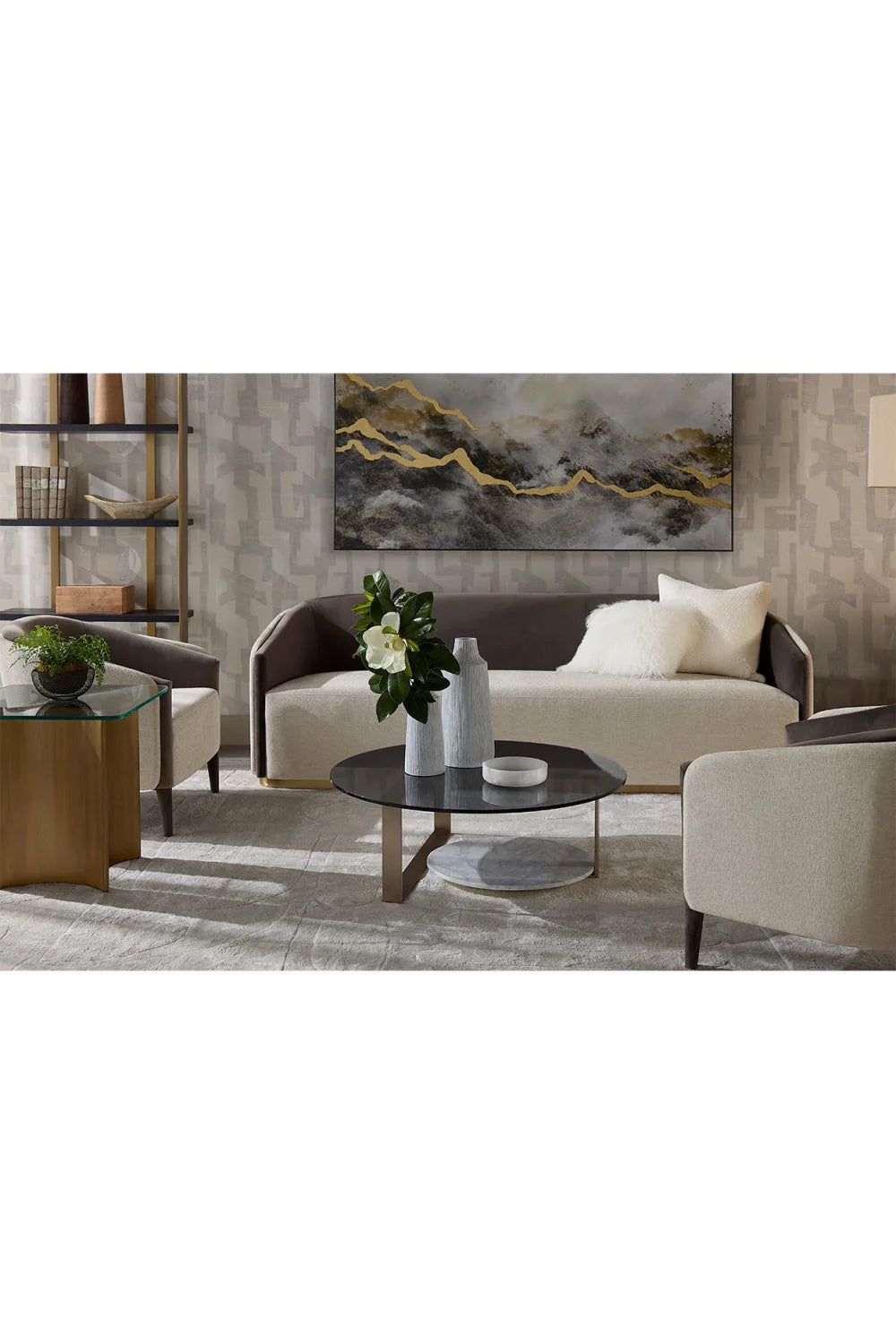 Luxury Gray Backrest Sofa Modern Italian Style for Villa
