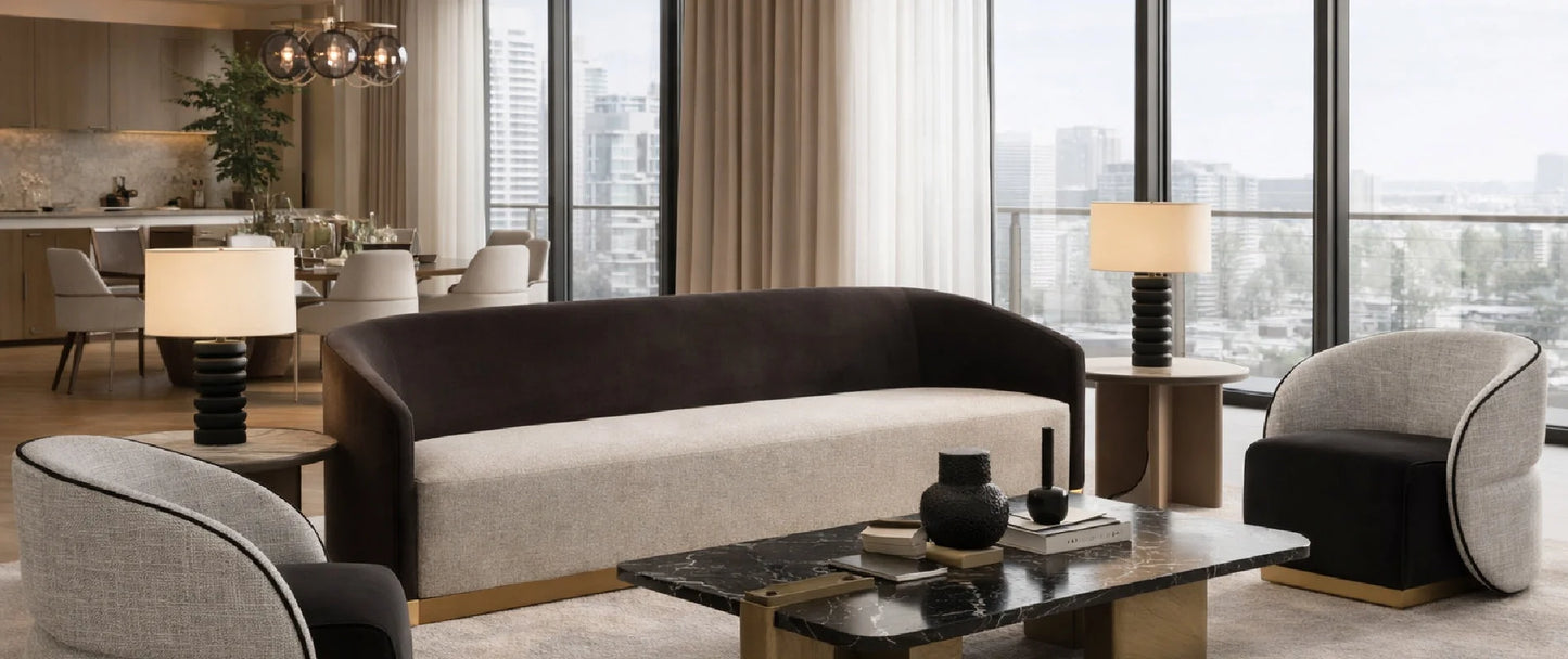 Luxury Gray Backrest Sofa Modern Italian Style for Villa