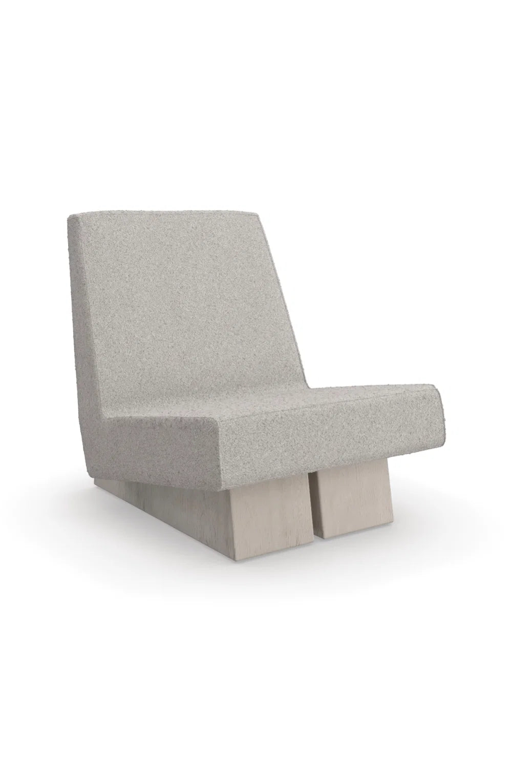 Luxury Gray Boucle Accent Chair Modern Italian Style for Villa