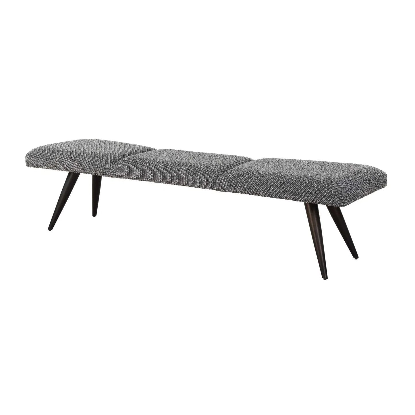 Luxury Gray Boucle Bench European Style for Villa