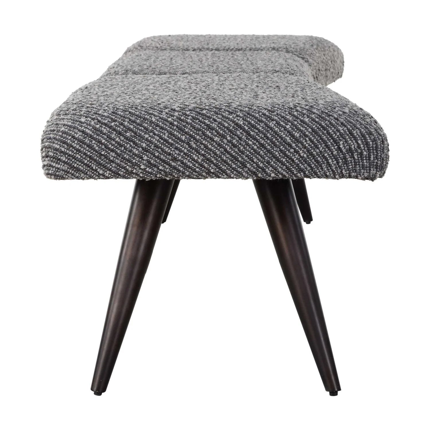 Luxury Gray Boucle Bench European Style for Villa