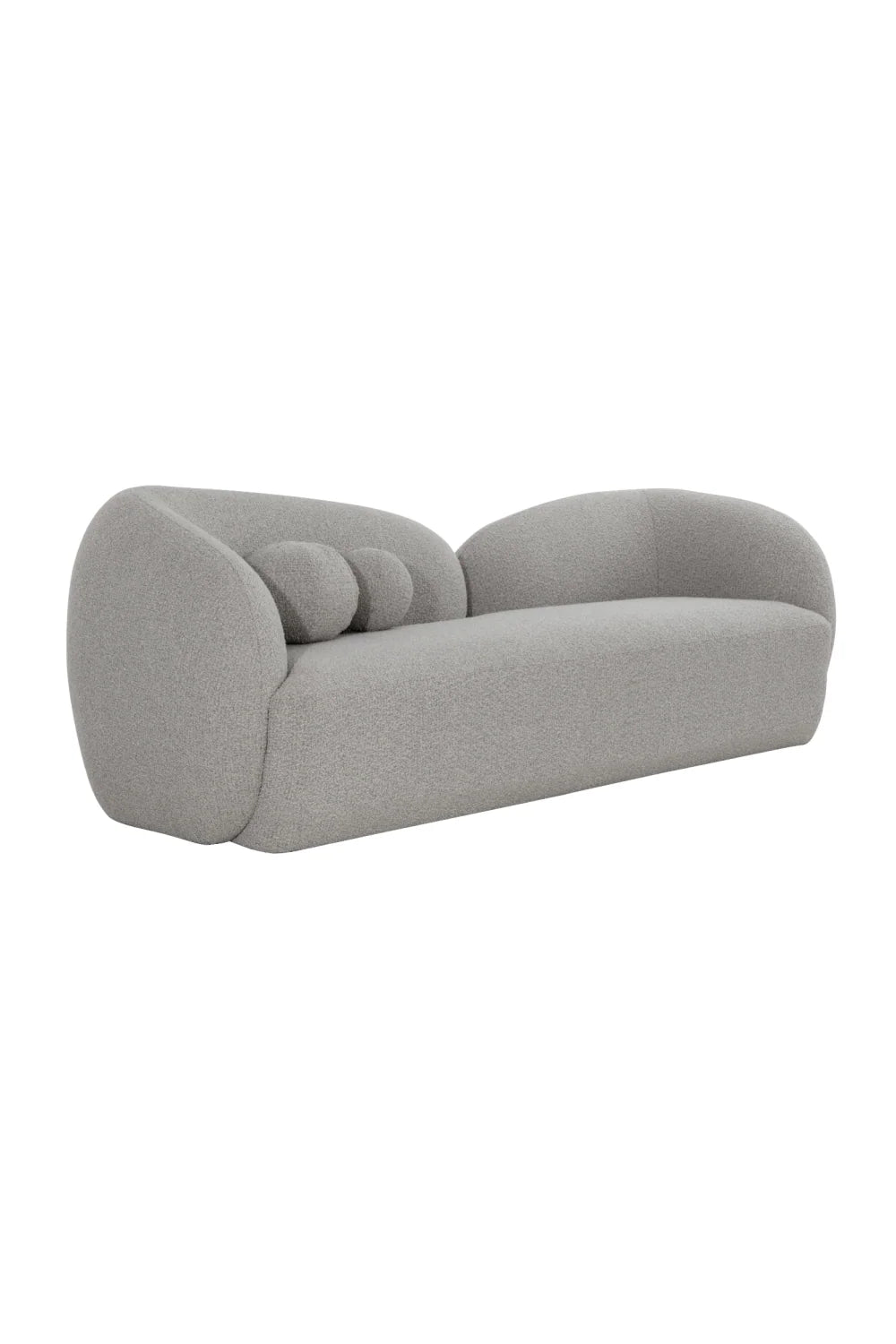 Luxury Gray Boucle Curved Sofa Modern Italian Style for Villa