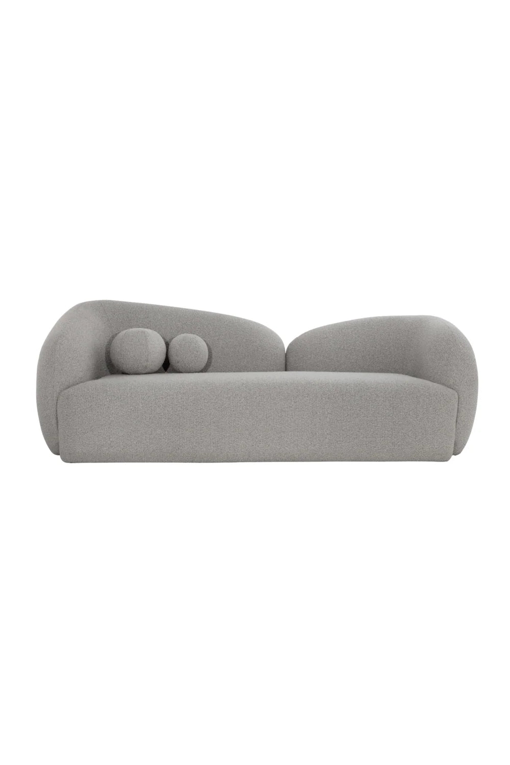 Luxury Gray Boucle Curved Sofa Modern Italian Style for Villa