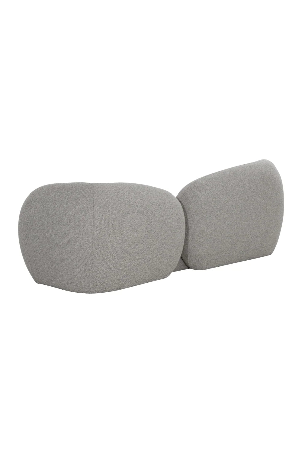 Luxury Gray Boucle Curved Sofa Modern Italian Style for Villa