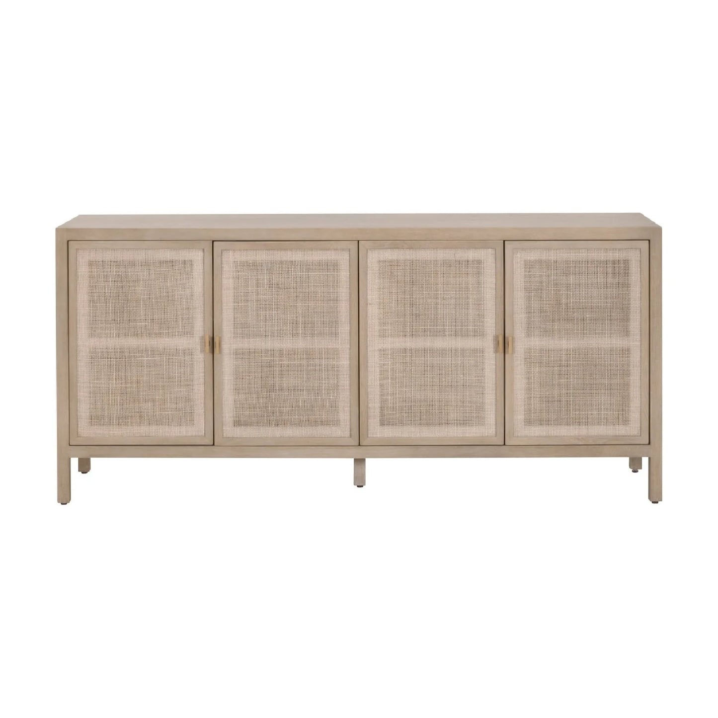 Luxury Gray Cane 4-Door Sideboard European Style for Villa