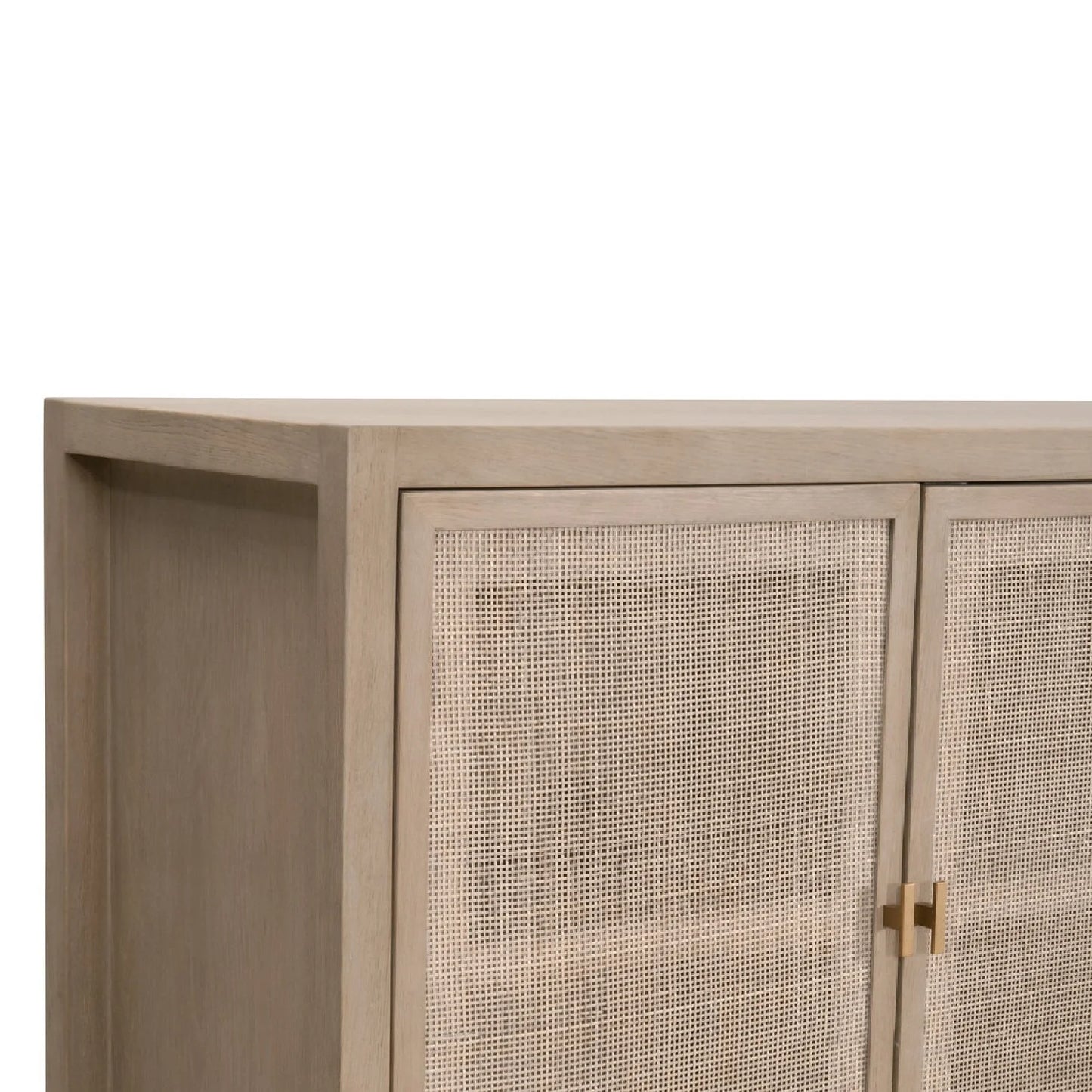 Luxury Gray Cane 4-Door Sideboard European Style for Villa