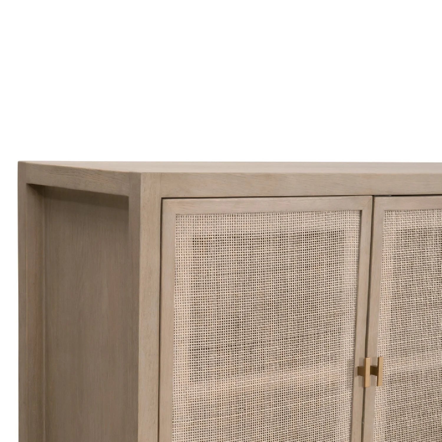 Luxury Gray Cane 4-Door Sideboard European Style for Villa