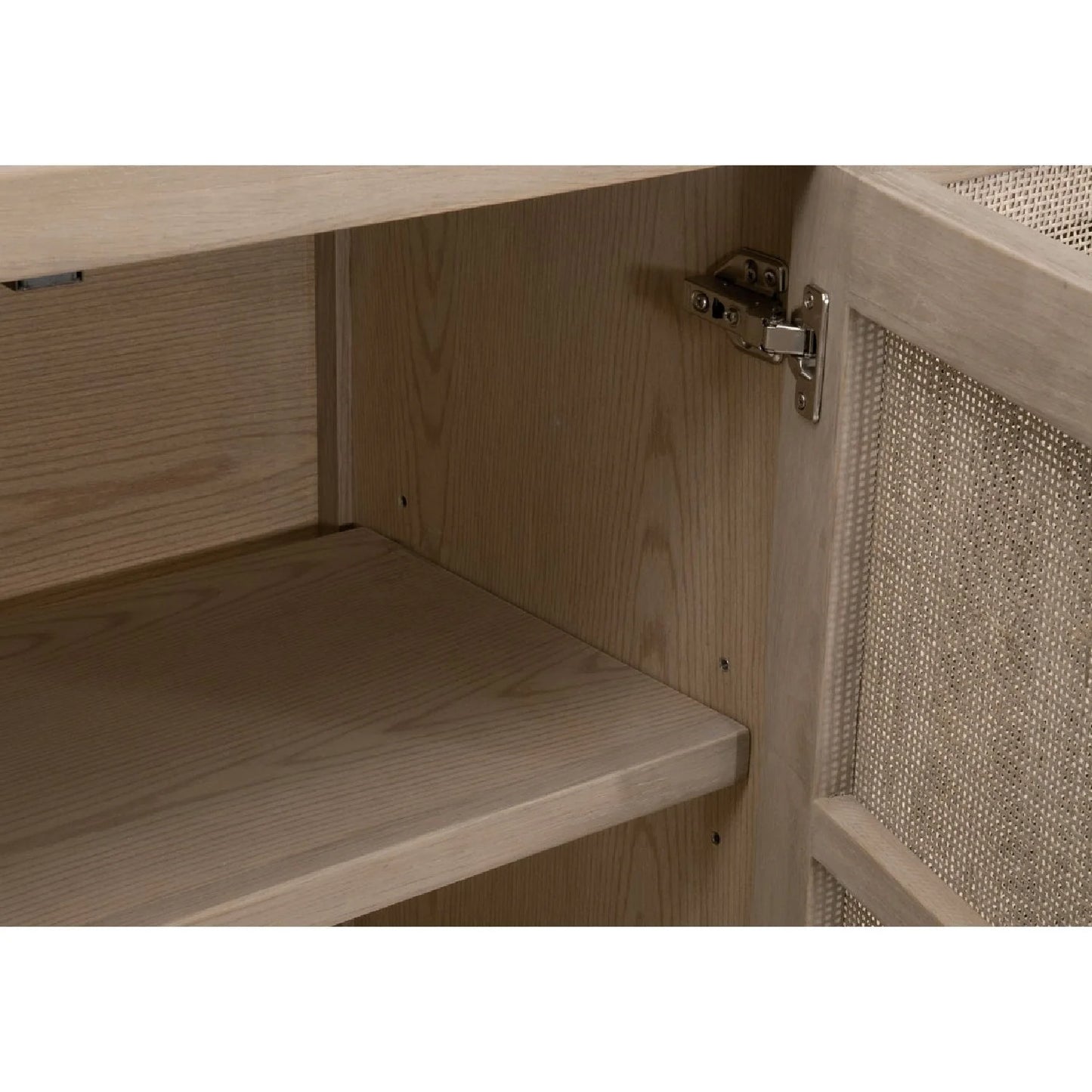 Luxury Gray Cane 4-Door Sideboard European Style for Villa