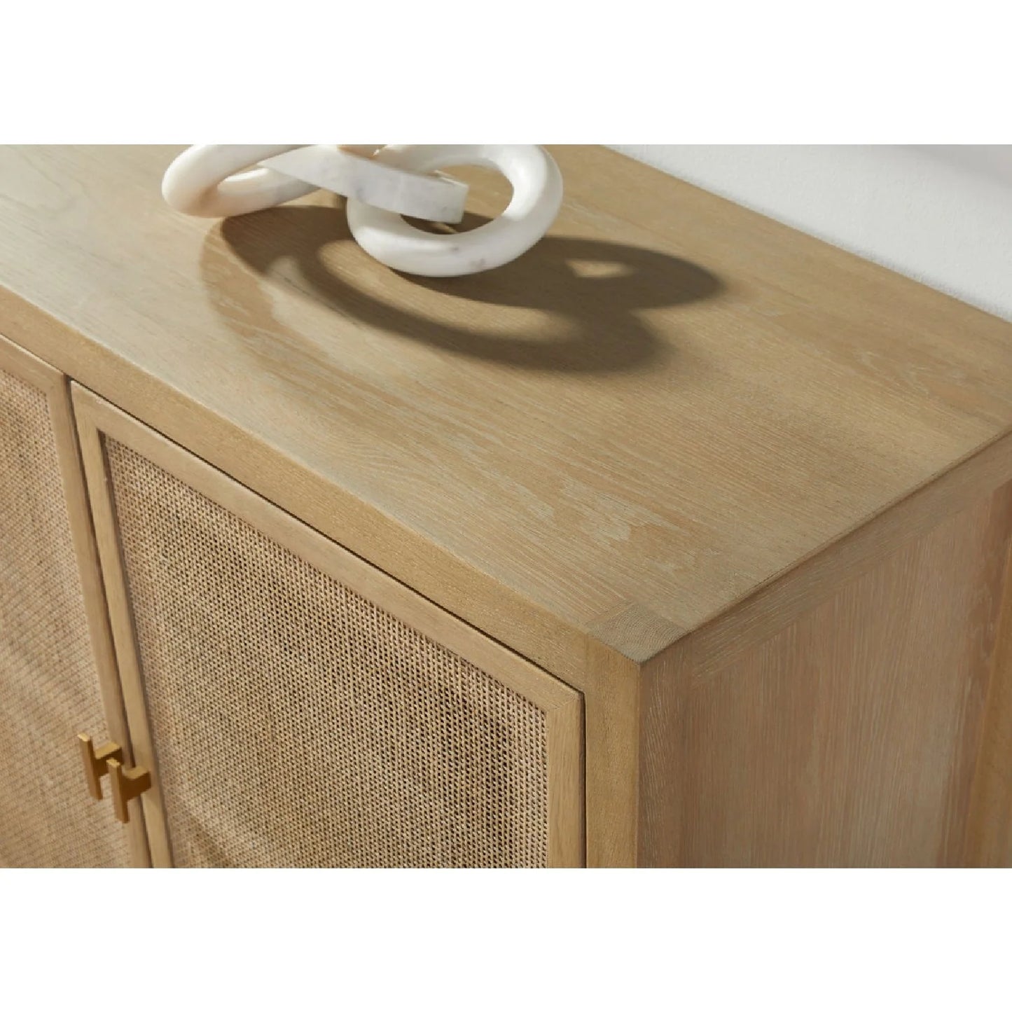 Luxury Gray Cane 4-Door Sideboard European Style for Villa