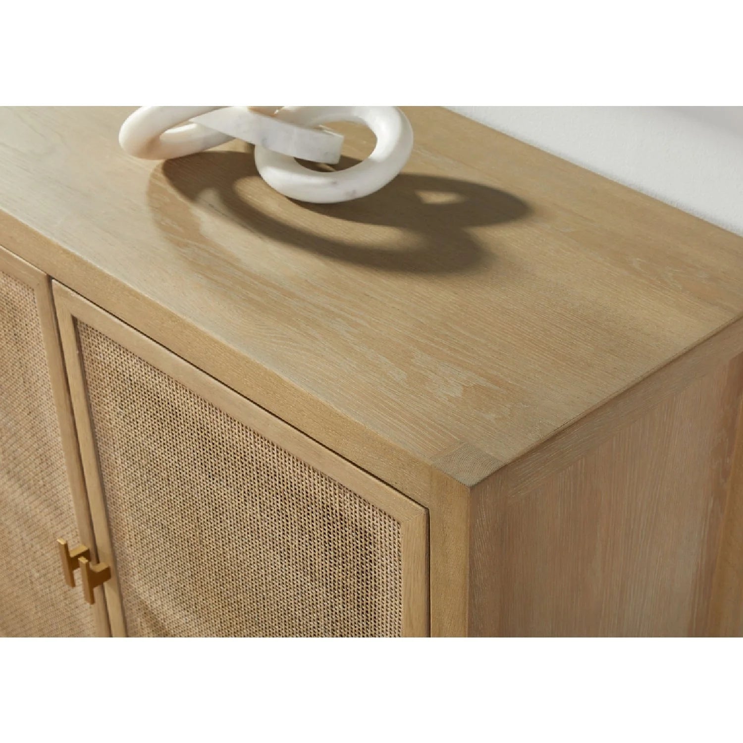 Luxury Gray Cane 4-Door Sideboard European Style for Villa