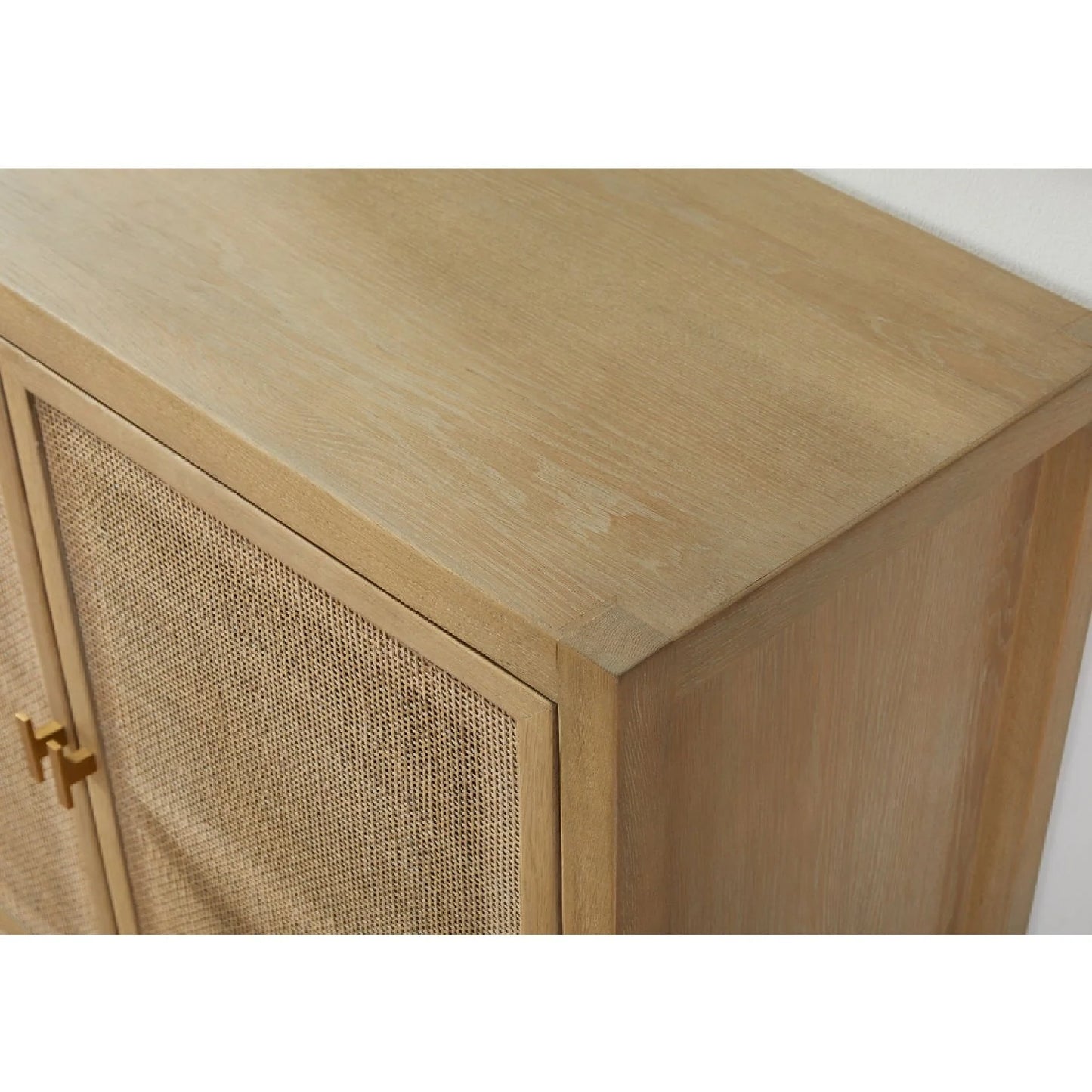 Luxury Gray Cane 4-Door Sideboard European Style for Villa