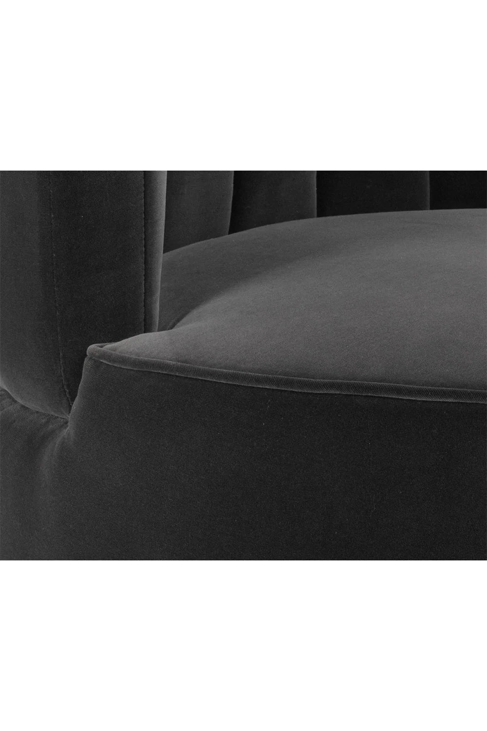Luxury Gray Channeled-Back Lounge Chair Modern Italian Style for Villa