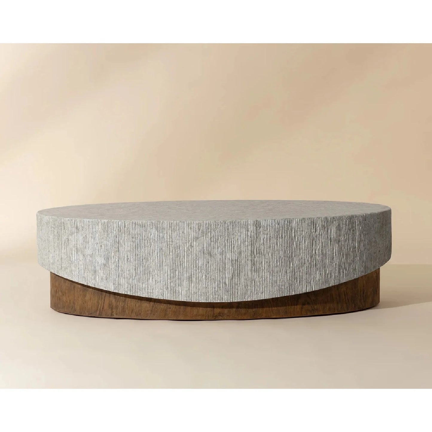 Luxury Gray Concrete Coffee Table Modern Italian Style for Villa