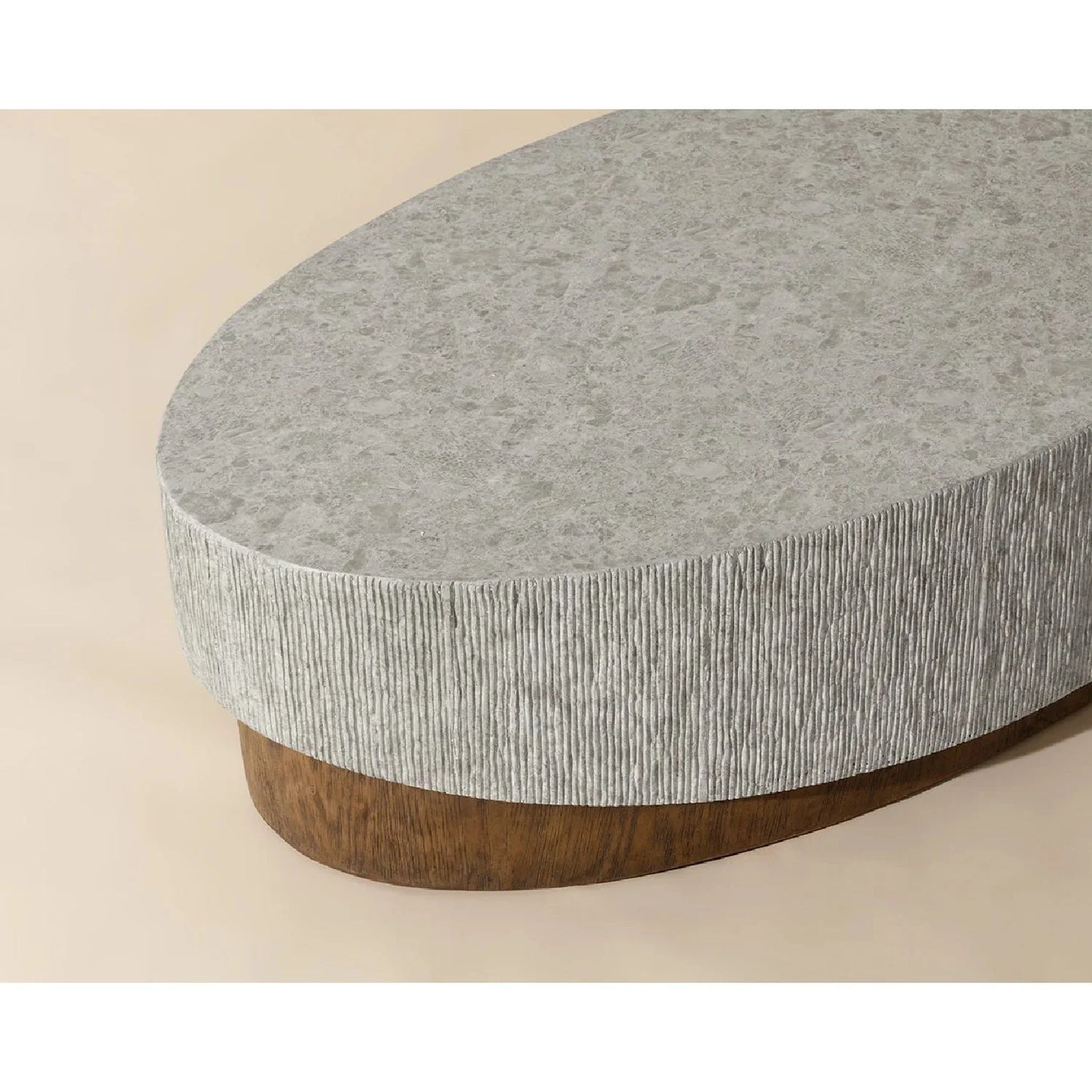 Luxury Gray Concrete Coffee Table Modern Italian Style for Villa