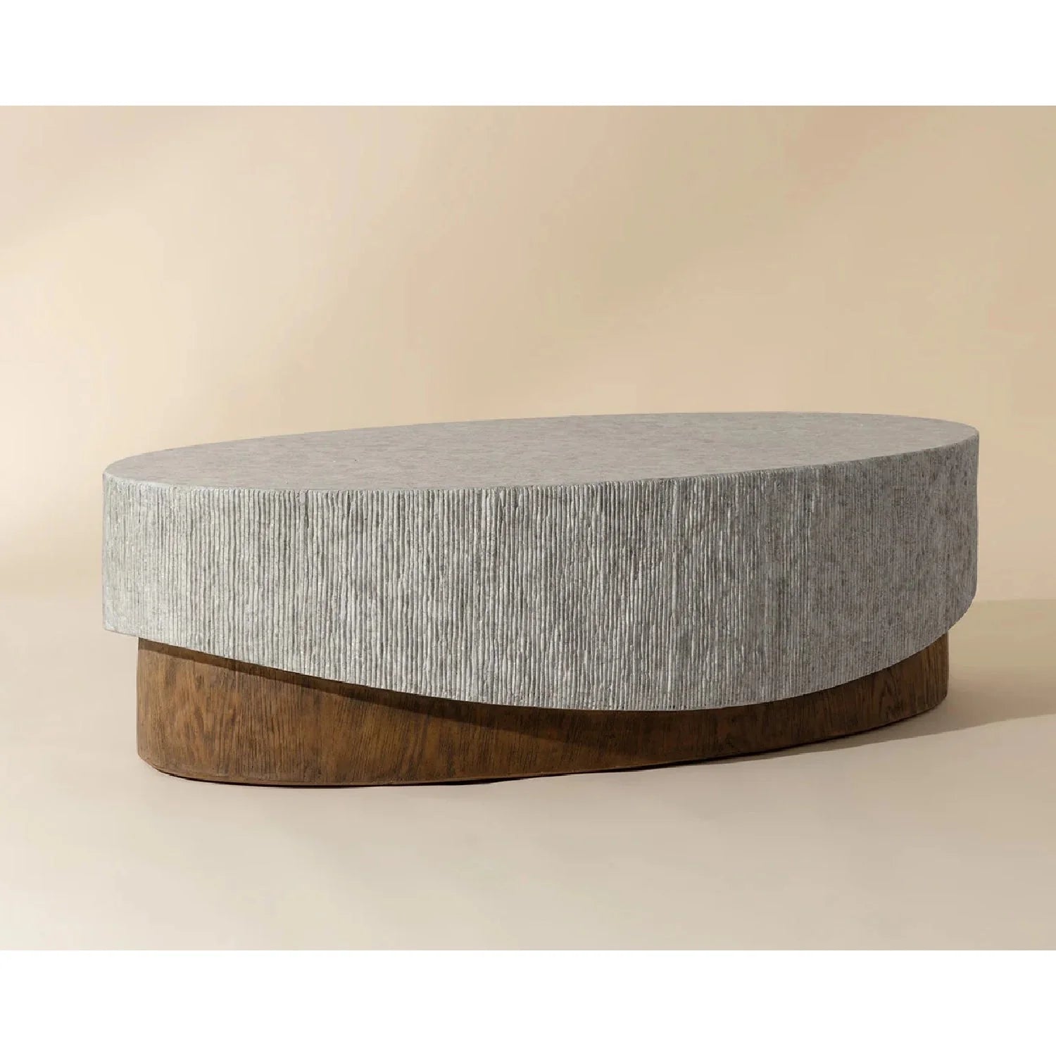 Luxury Gray Concrete Coffee Table Modern Italian Style for Villa