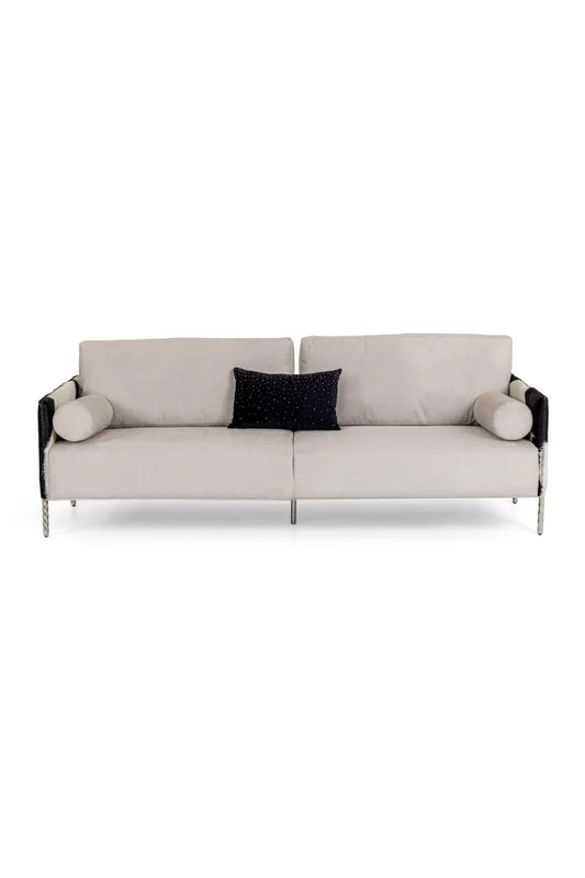 Luxury Gray Cowhide Sofa Modern Italian Style for Villa
