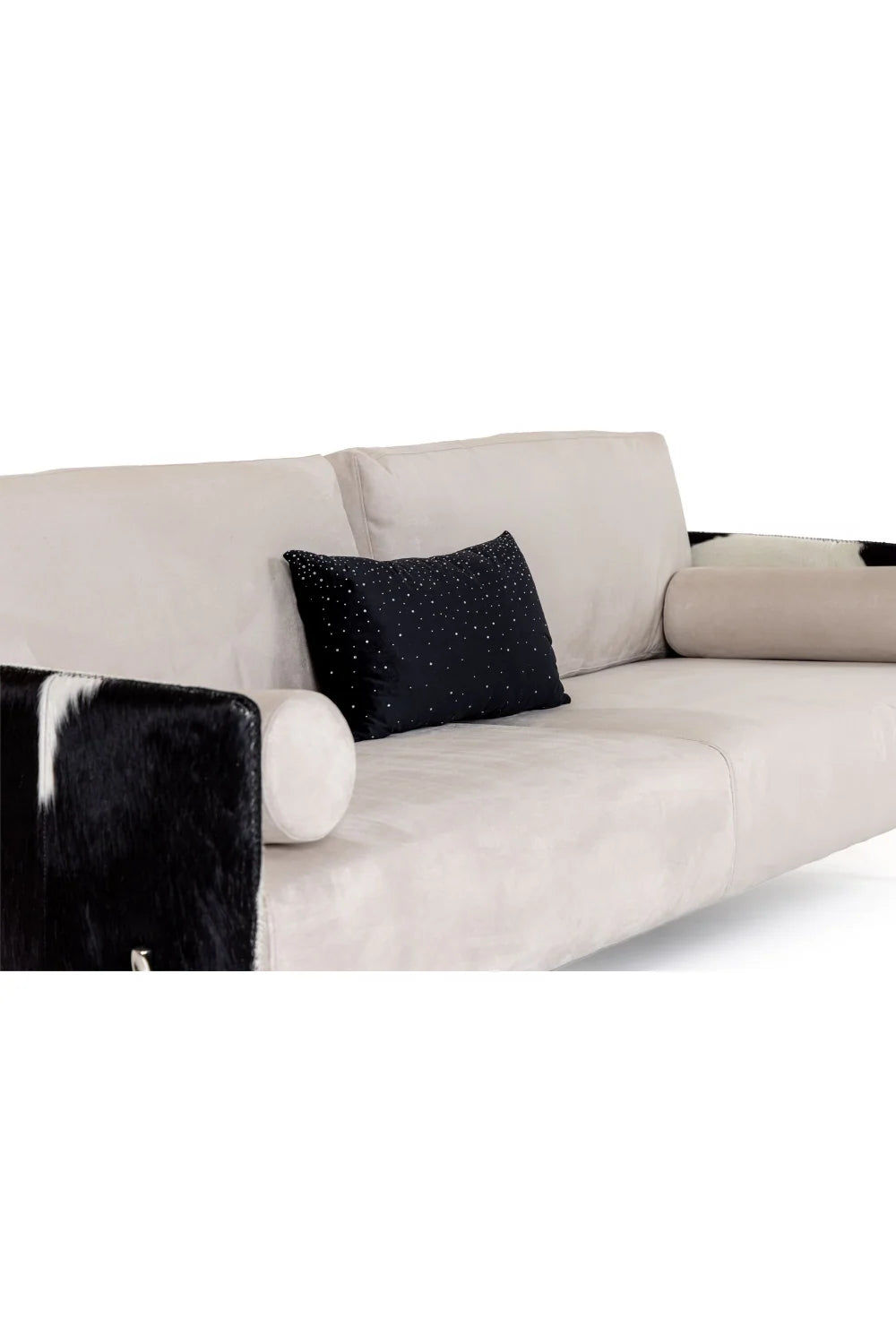 Luxury Gray Cowhide Sofa Modern Italian Style for Villa