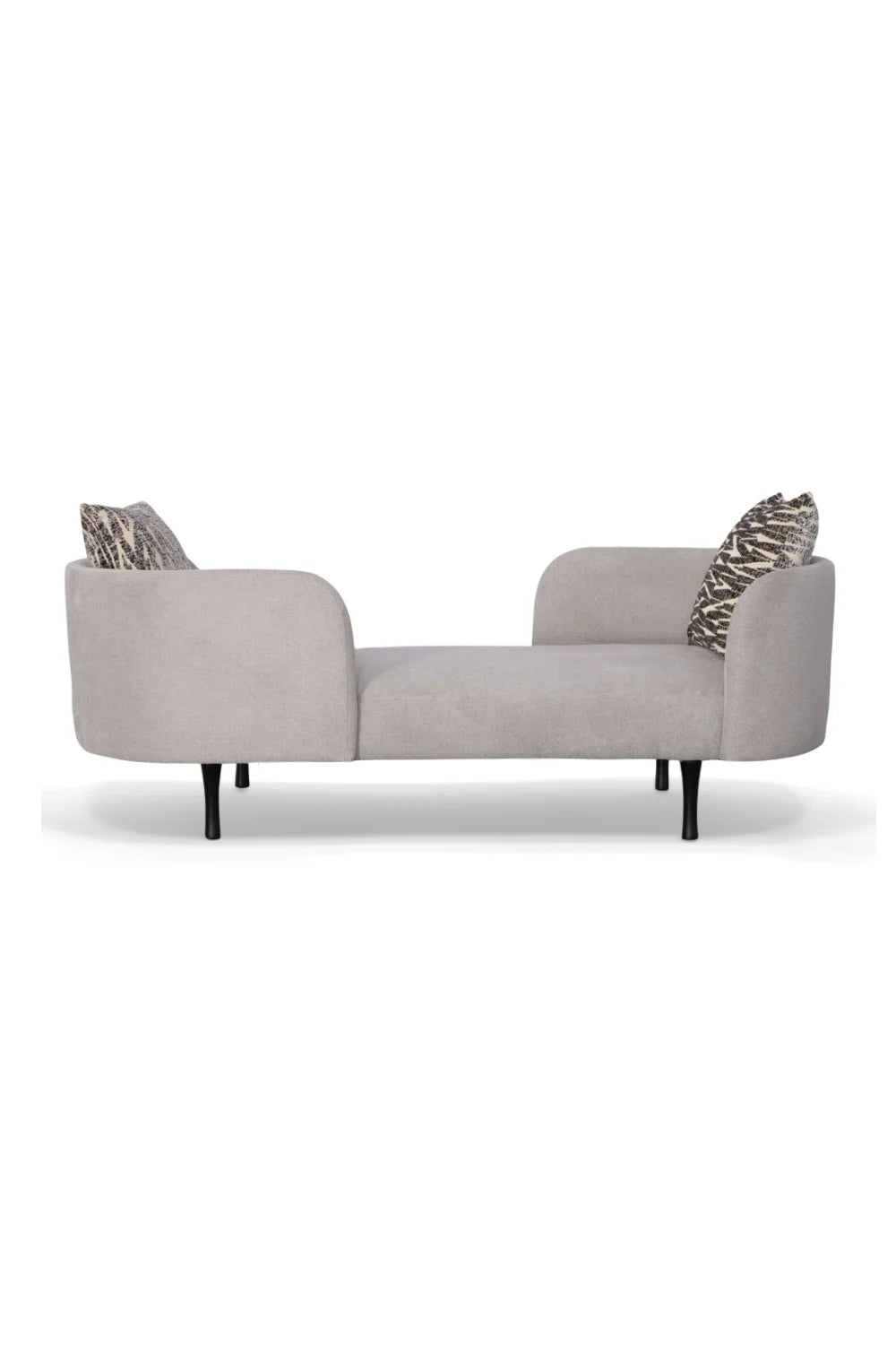 Luxury Gray Dual-Curved Chaise Lounge Modern Italian Style for Villa