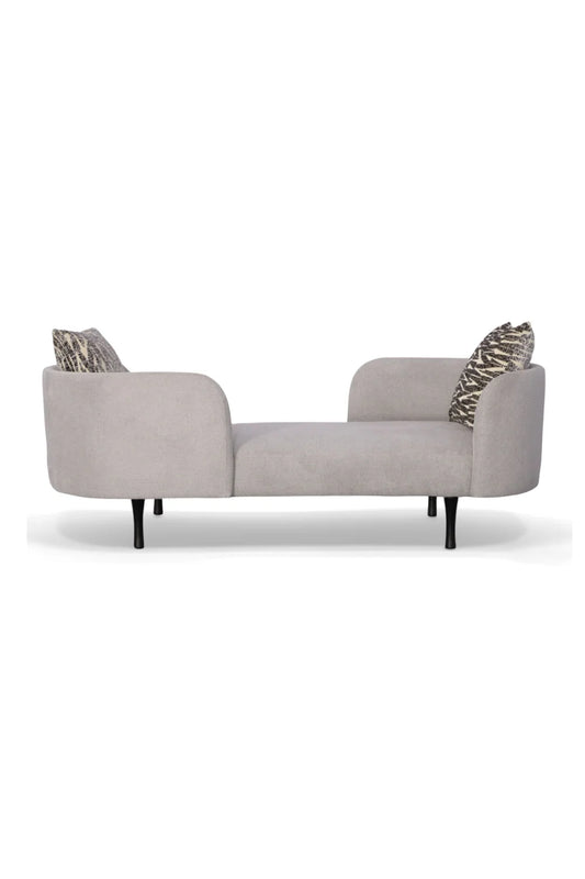 Luxury Gray Dual-Curved Chaise Lounge Modern Italian Style for Villa