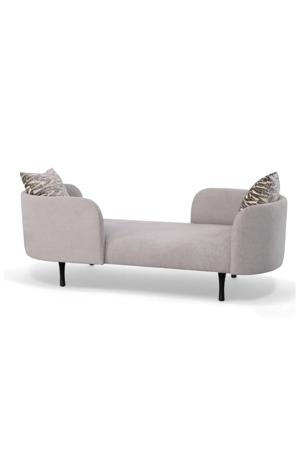 Luxury Gray Dual-Curved Chaise Lounge Modern Italian Style for Villa