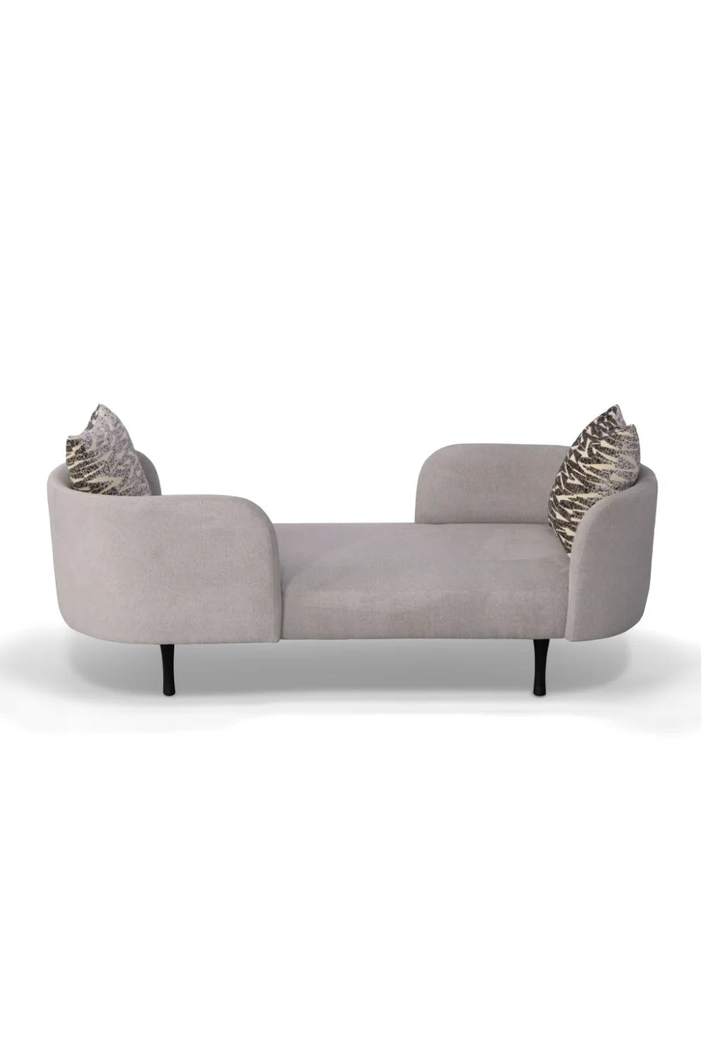 Luxury Gray Dual-Curved Chaise Lounge Modern Italian Style for Villa