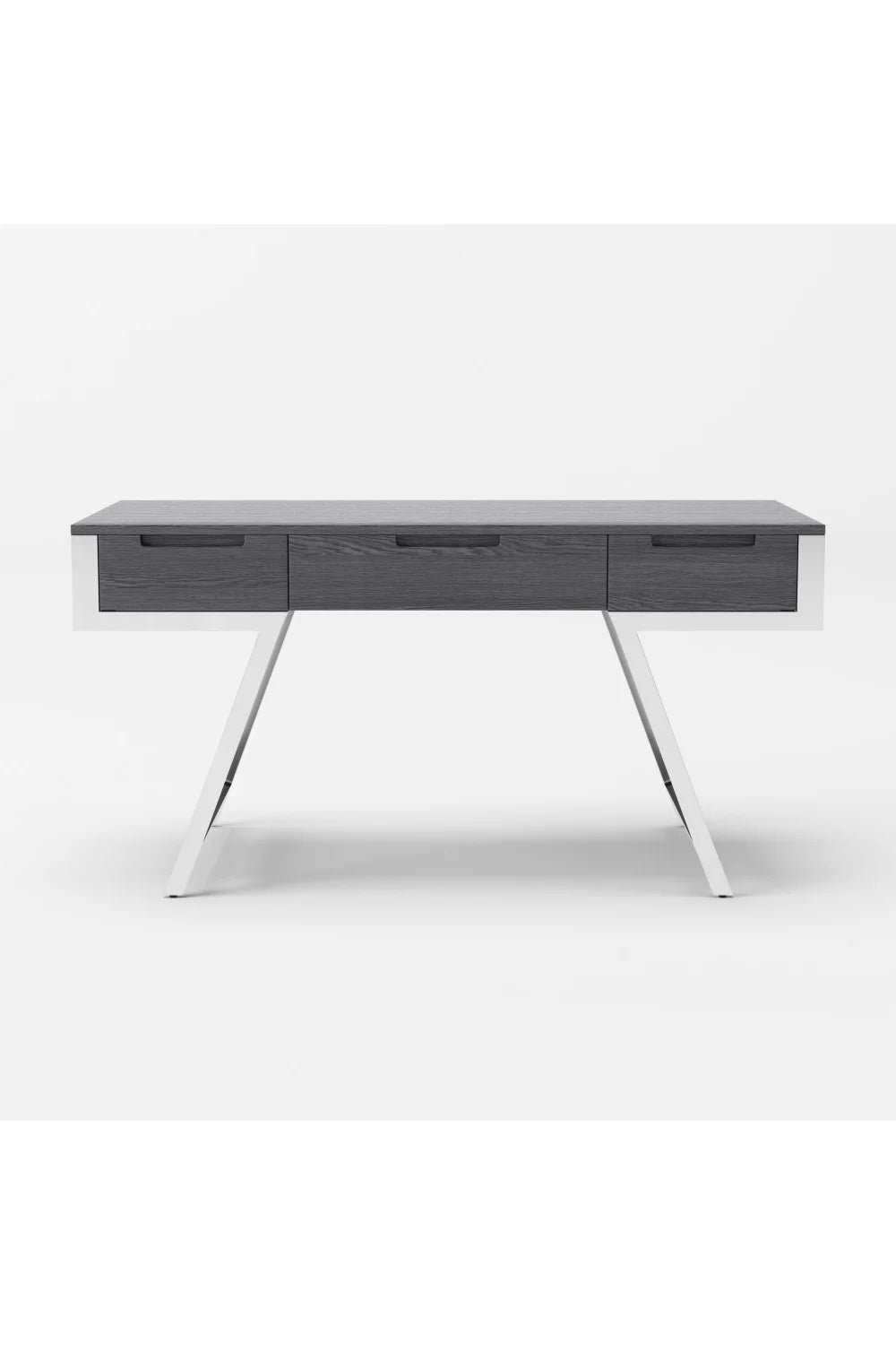 Luxury Gray Elm 3-Drawer Modern Desk European Style for Villa