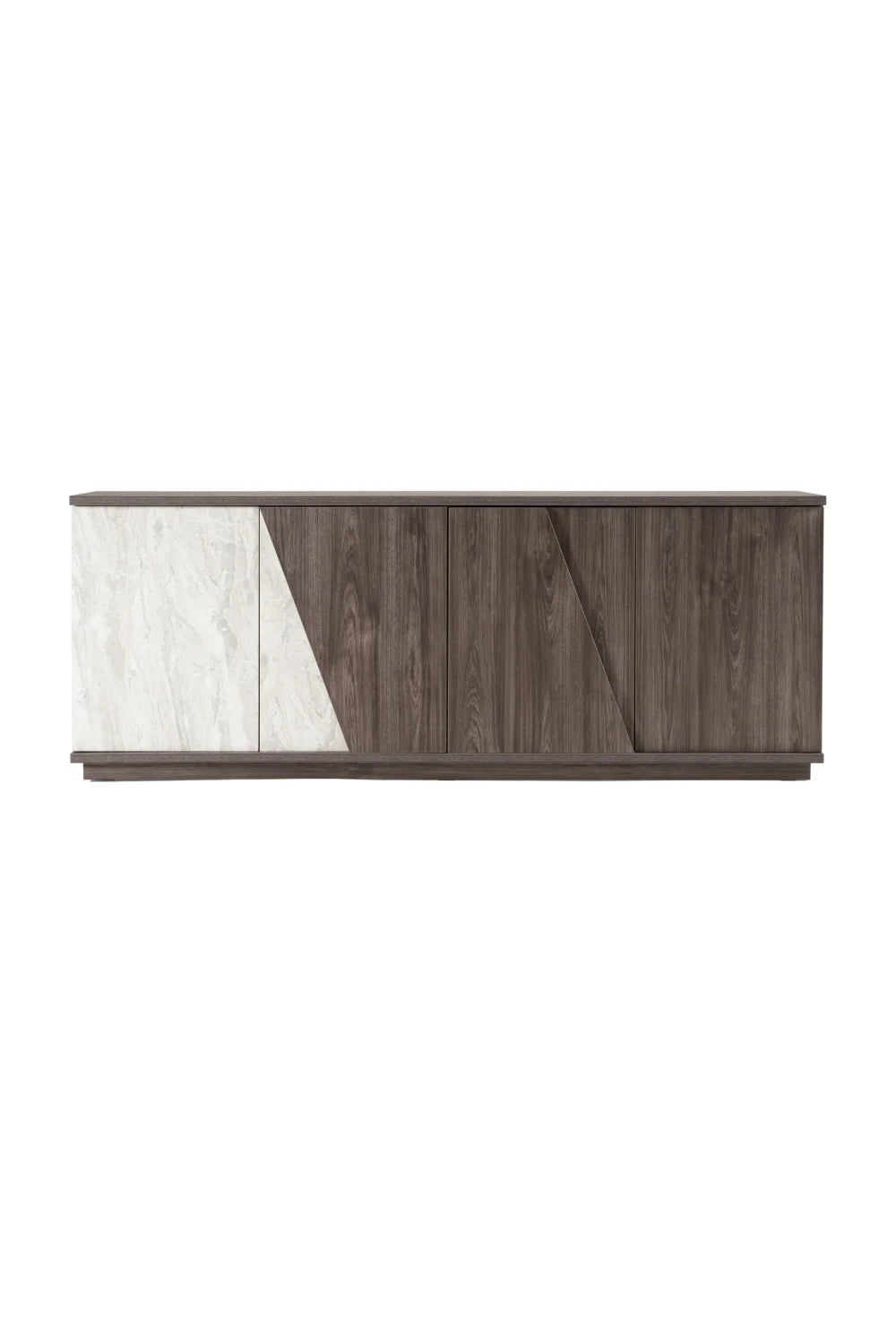Luxury Gray Elm 4-Door Sideboard European Style for Villa