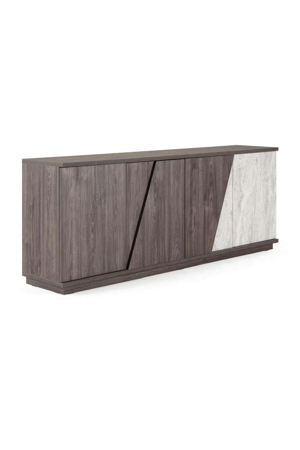 Luxury Gray Elm 4-Door Sideboard European Style for Villa