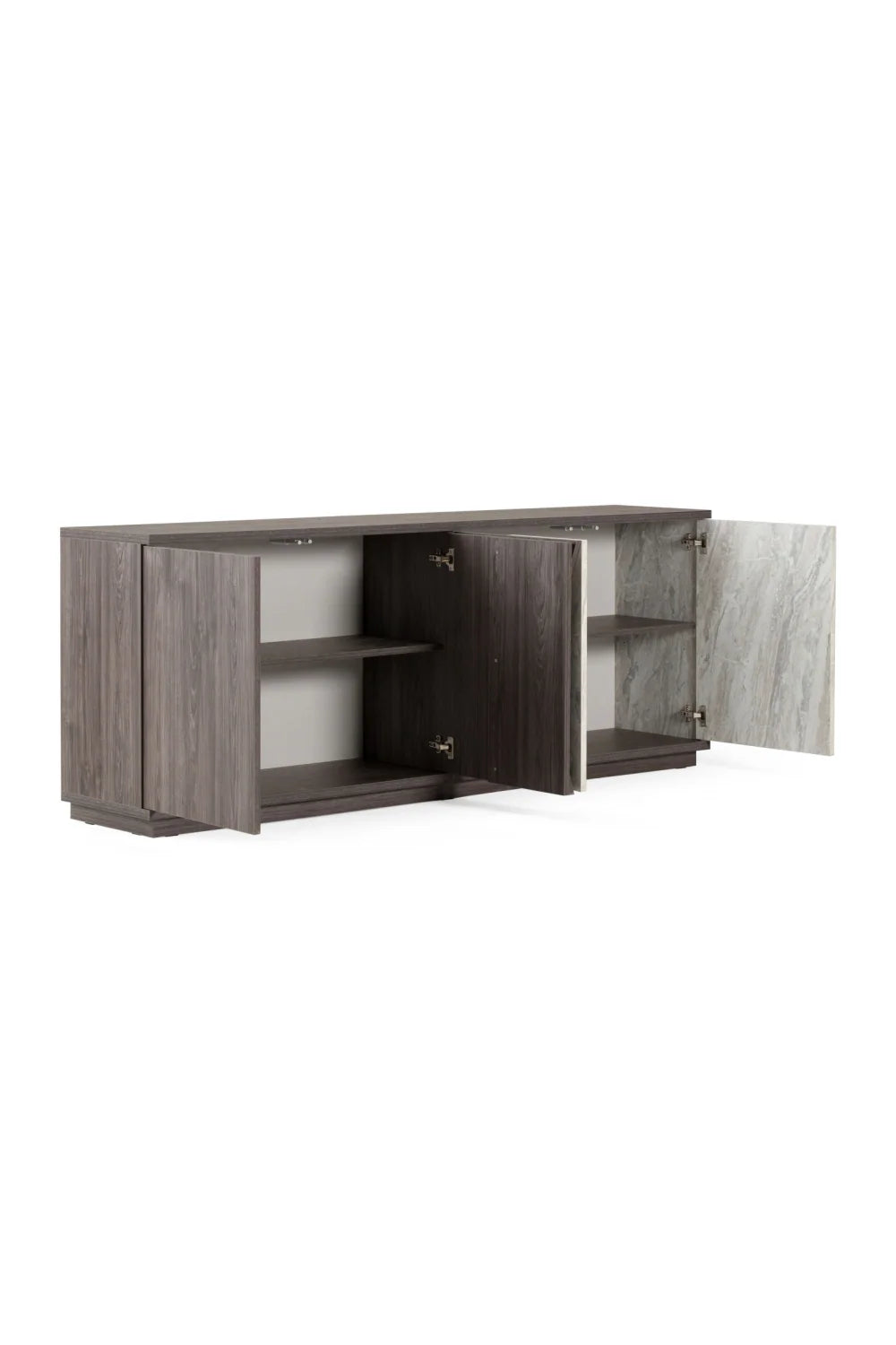 Luxury Gray Elm 4-Door Sideboard European Style for Villa