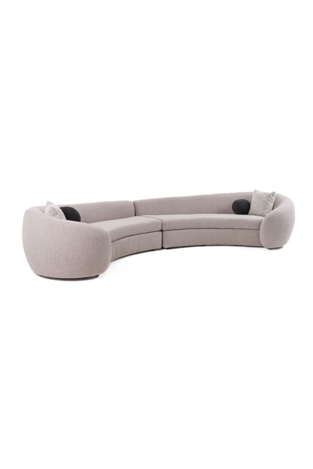Luxury Gray Fabric Curved Sectional Sofa Modern Italian Style for Villa