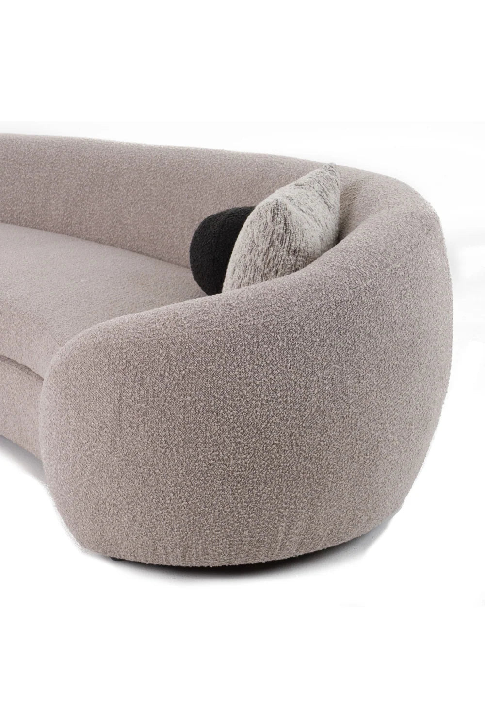 Luxury Gray Fabric Curved Sectional Sofa Modern Italian Style for Villa