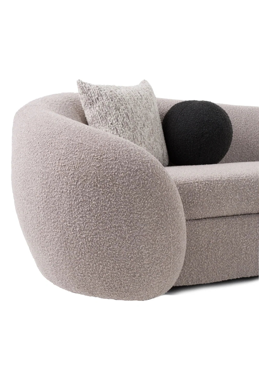 Luxury Gray Fabric Curved Sectional Sofa Modern Italian Style for Villa