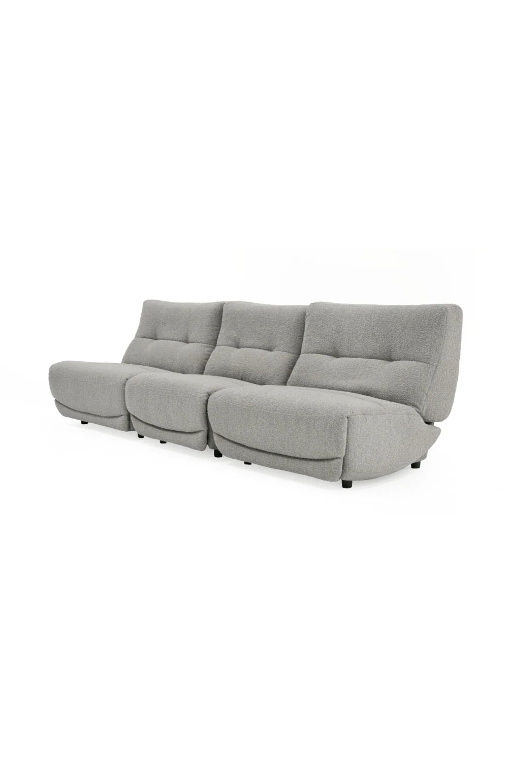 Luxury Gray Fabric Electric Recliner Chair Modern Italian Style for Villa