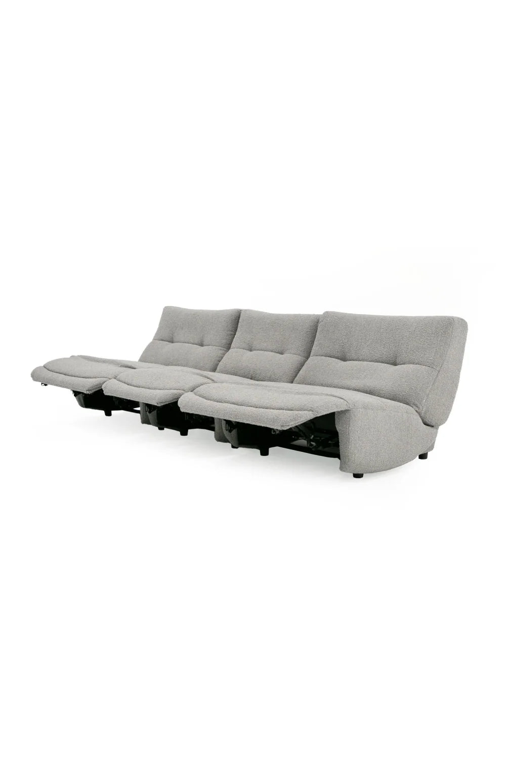 Luxury Gray Fabric Electric Recliner Chair Modern Italian Style for Villa