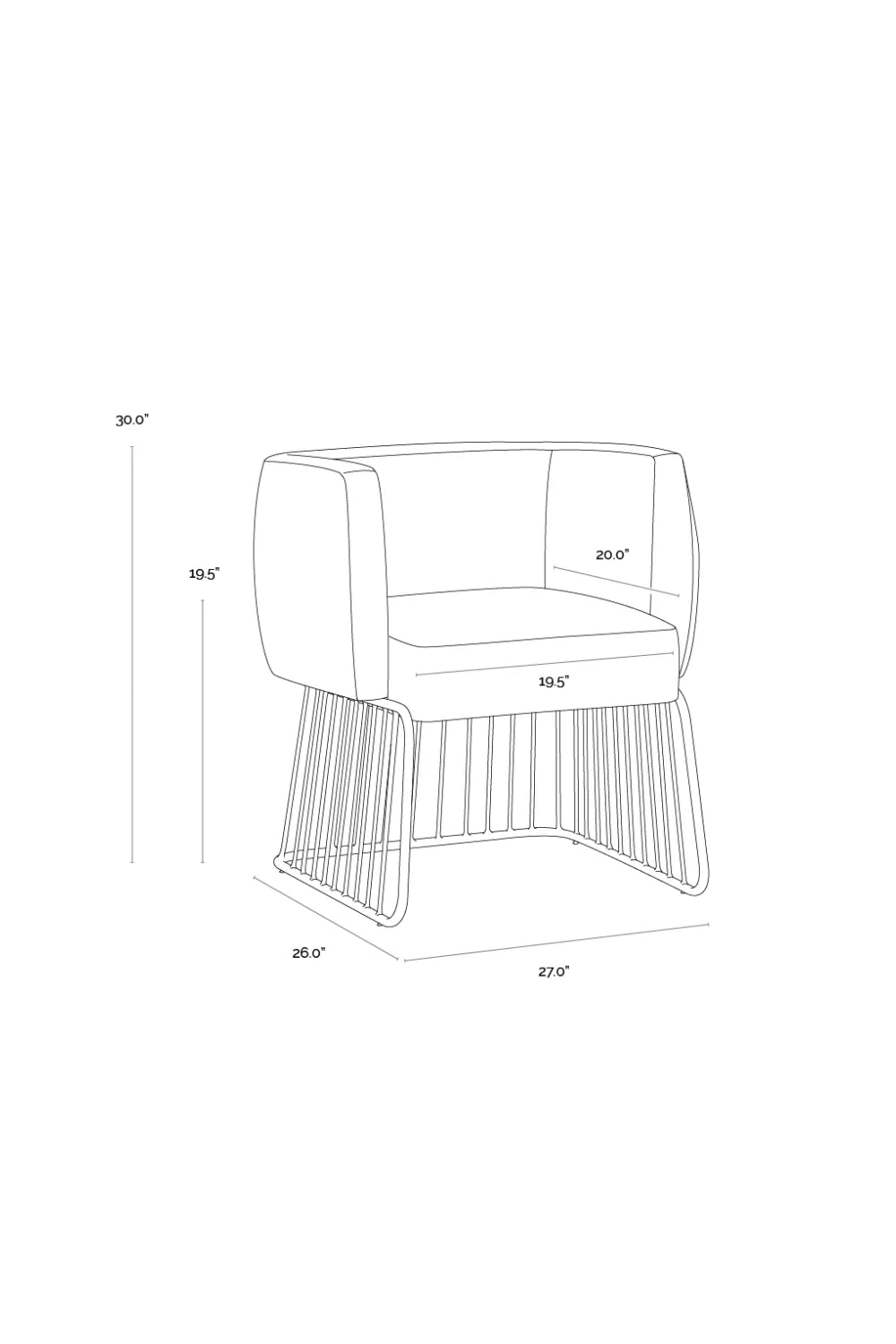 Luxury Gray Fabric Modern Dining Chair European Style for Villa