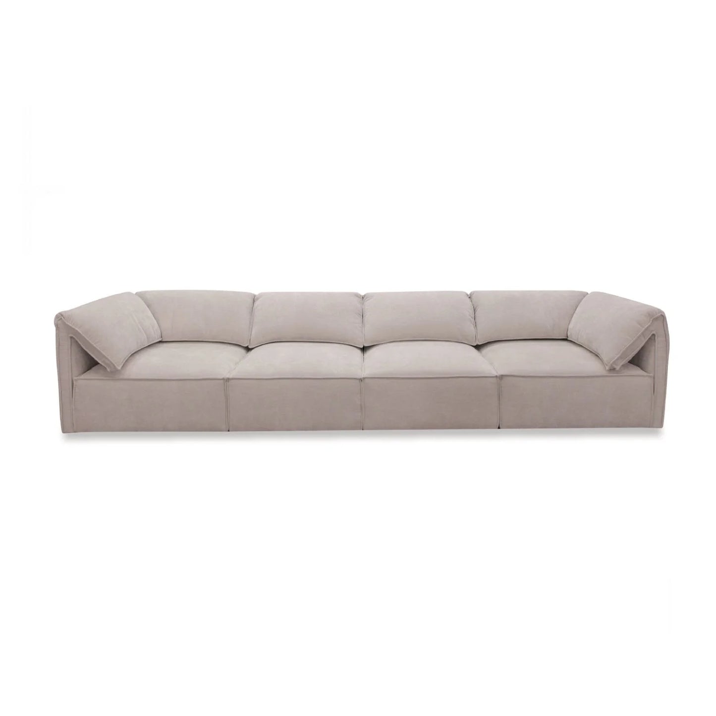 Luxury Gray Fabric Modular Sectional Sofa Modern Italian Style for Villa