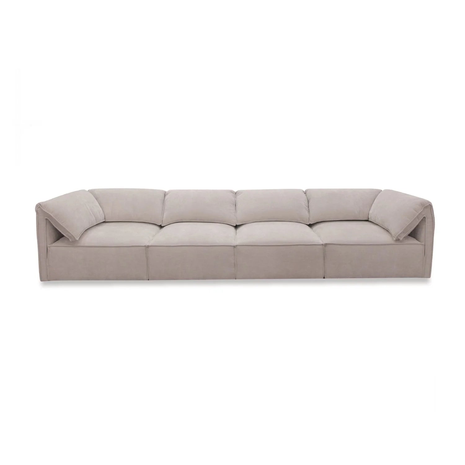 Luxury Gray Fabric Modular Sectional Sofa Modern Italian Style for Villa