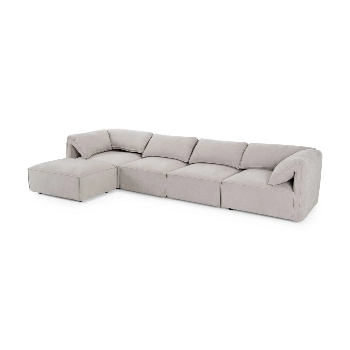 Luxury Gray Fabric Modular Sectional Sofa Modern Italian Style for Villa