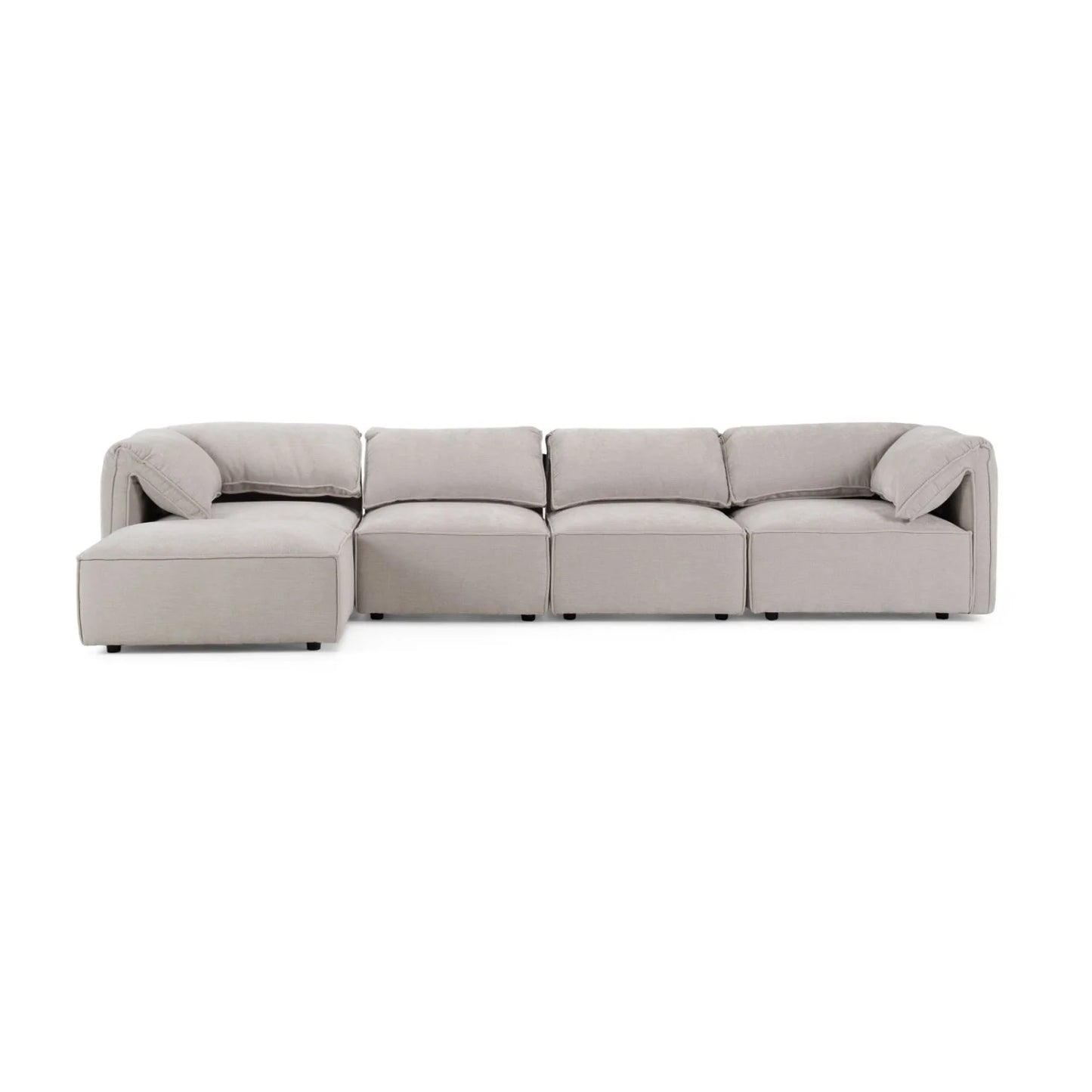 Luxury Gray Fabric Modular Sectional Sofa Modern Italian Style for Villa