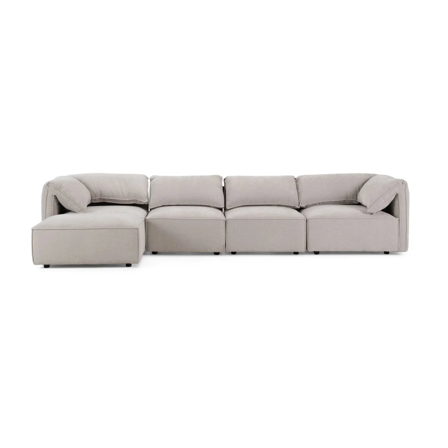 Luxury Gray Fabric Modular Sectional Sofa Modern Italian Style for Villa