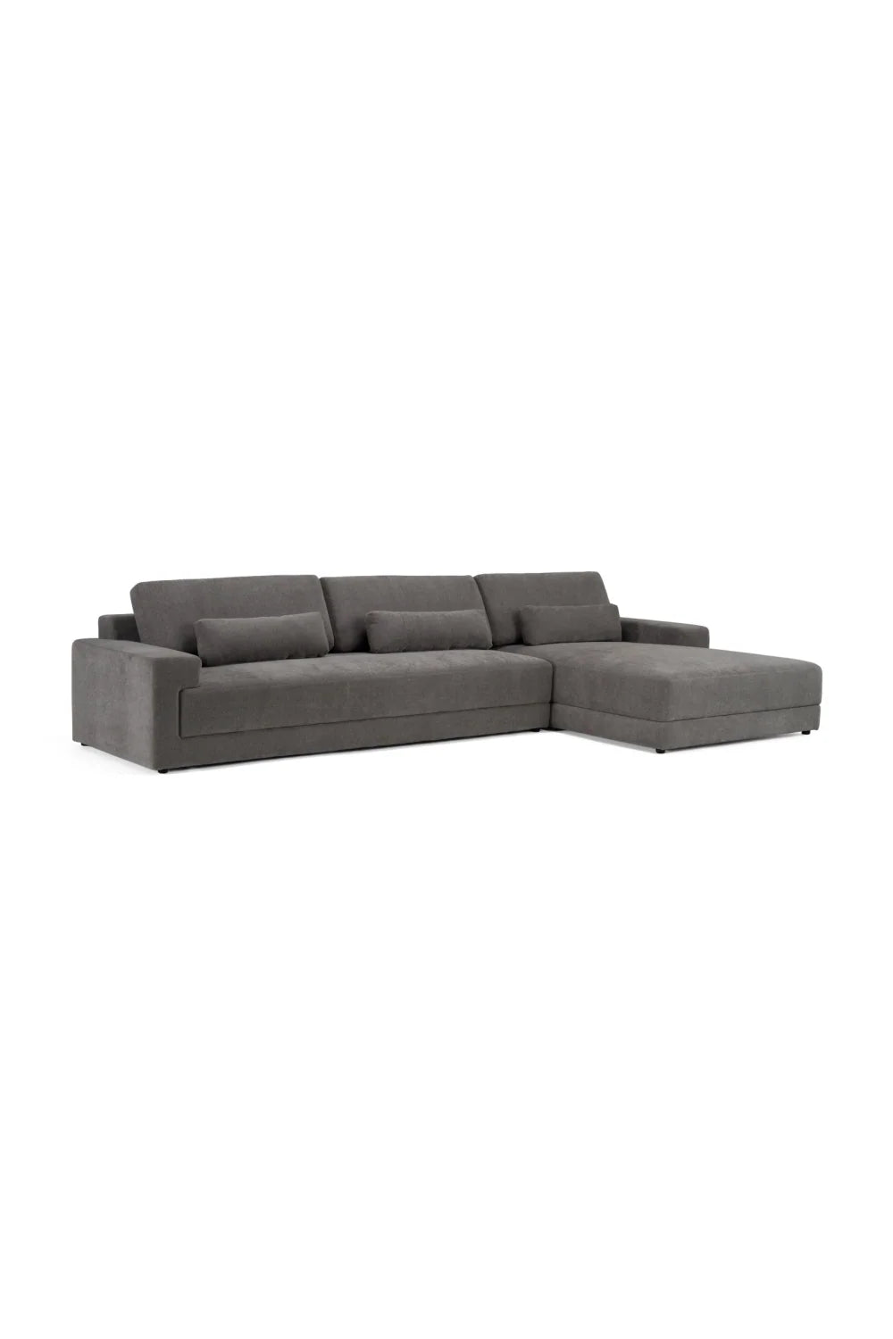 Luxury Gray Fabric Right-Facing Sectional Sofa Modern Italian Style for Villa