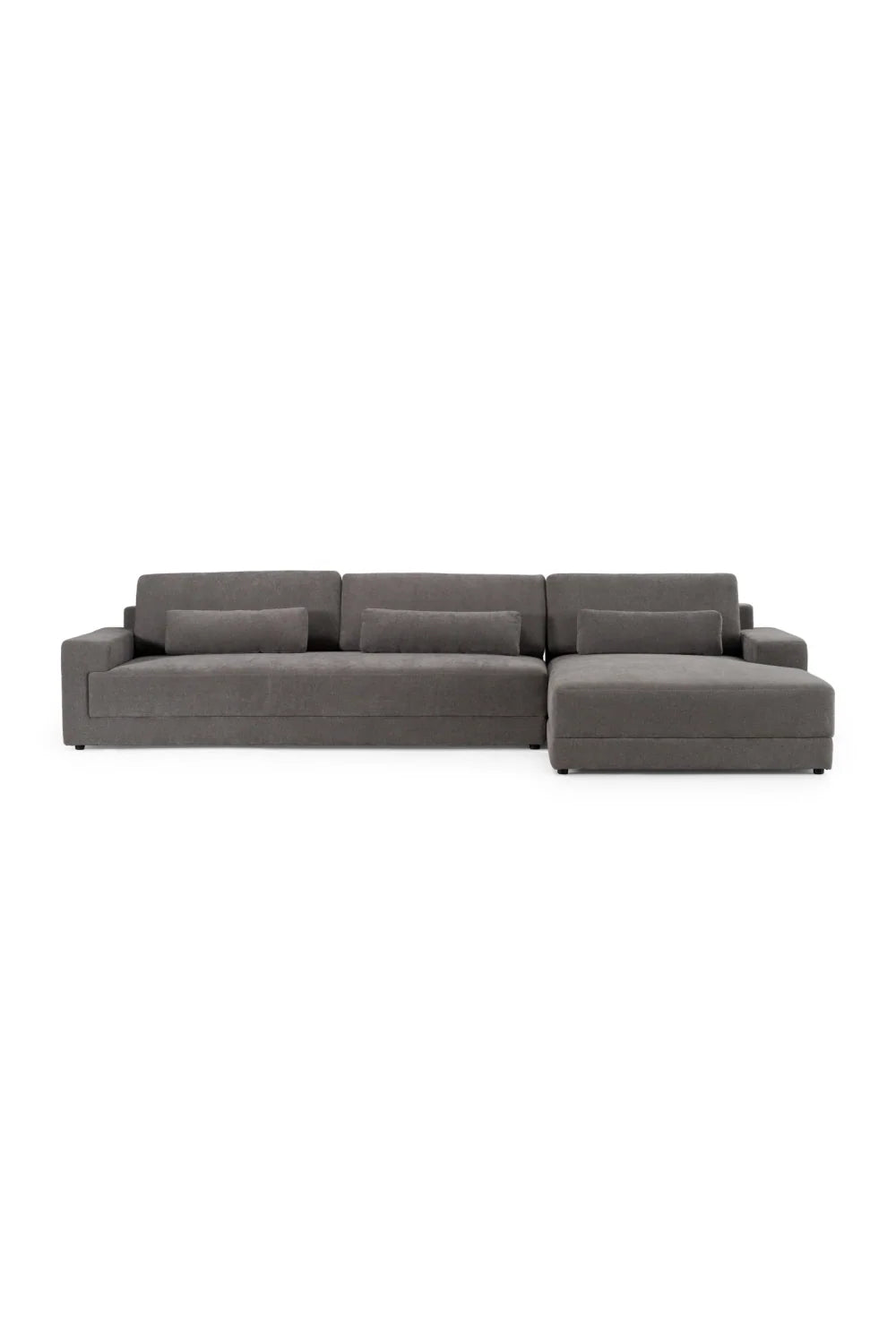 Luxury Gray Fabric Right-Facing Sectional Sofa Modern Italian Style for Villa