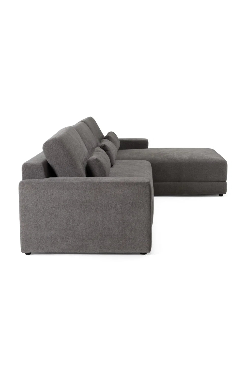 Luxury Gray Fabric Right-Facing Sectional Sofa Modern Italian Style for Villa