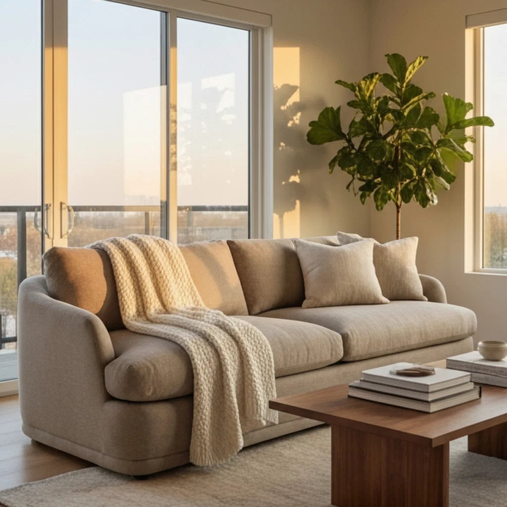 Luxury Gray Fabric Sectional Sofa Modern Italian Style for Villa