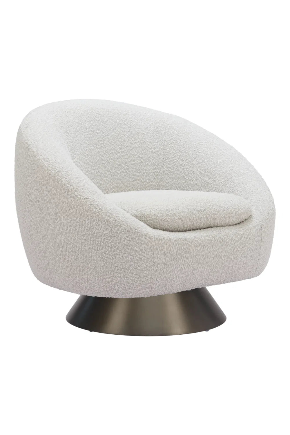 Luxury Gray Fabric Swivel Lounge Chair Modern Italian Style for Villa