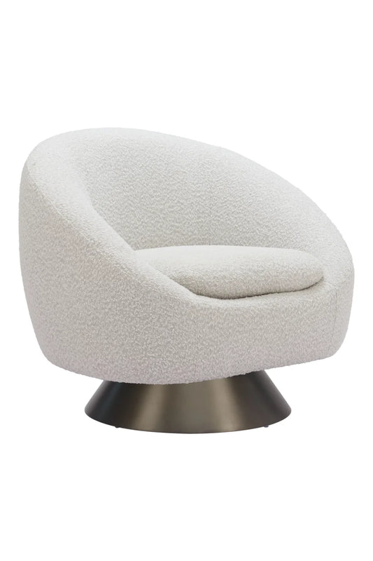 Luxury Gray Fabric Swivel Lounge Chair Modern Italian Style for Villa