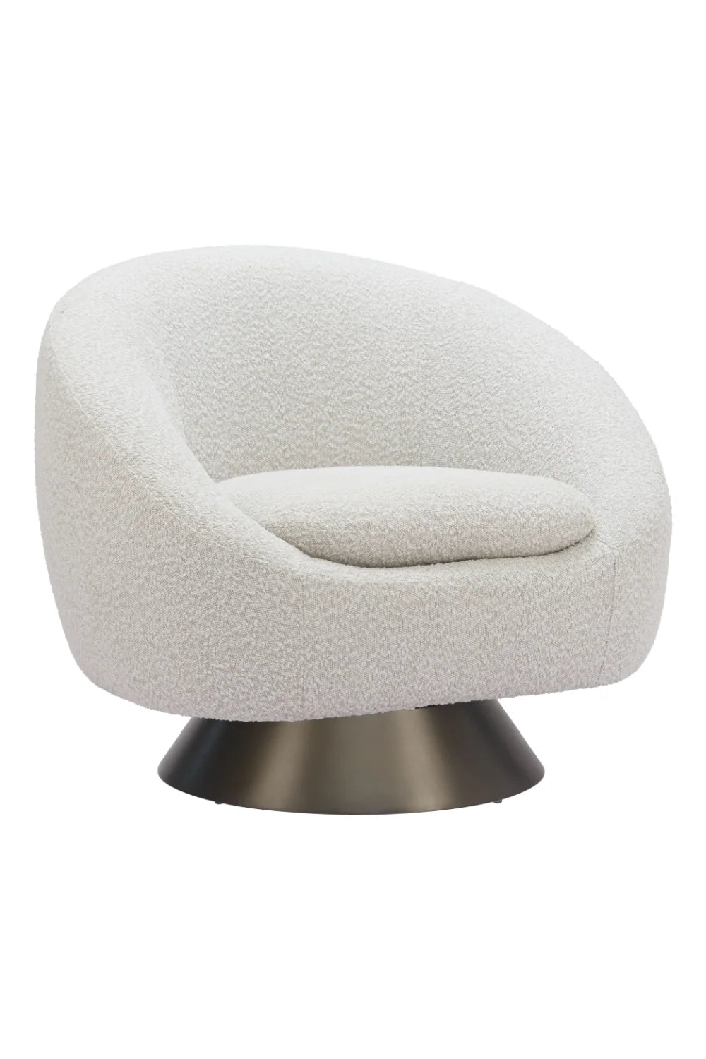 Luxury Gray Fabric Swivel Lounge Chair Modern Italian Style for Villa