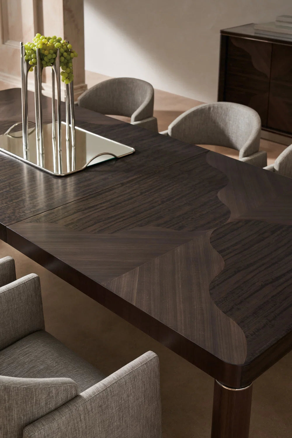 Luxury Gray Geometrical Modern Dining Chair European Style for Villa